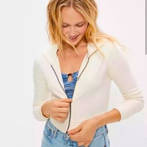 AE Cropped Full Zip Up Hoodie